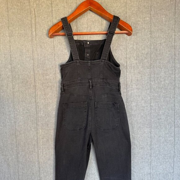 AE Ne(x)t Level Stretch Black Denim Flare Leg Overall Jeans Size 6 Long - Picture 10 of 17